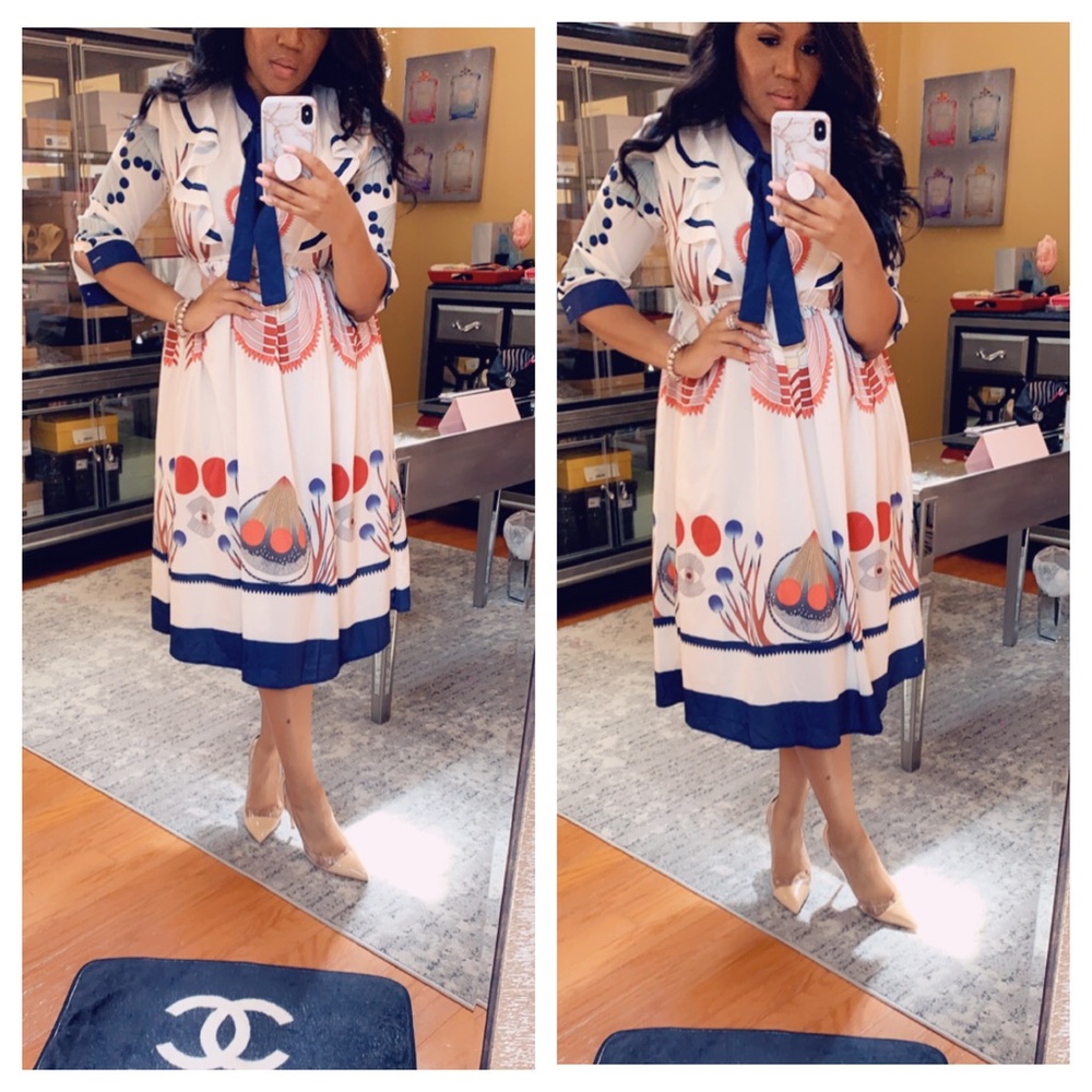Print Dress Sz L